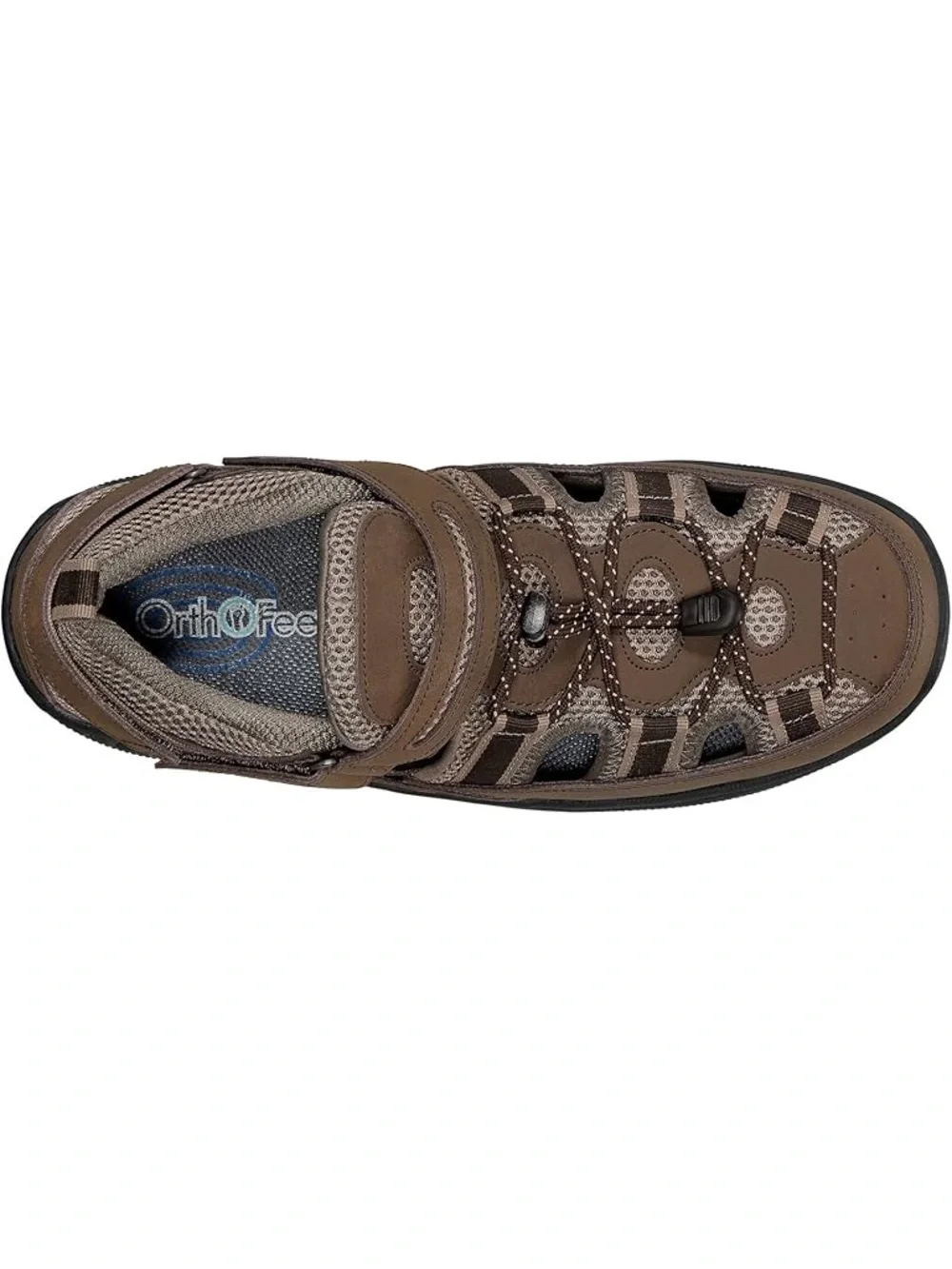 Orthofeet men’s Clearwater sandals featuring adjustable hook-and-loop strap